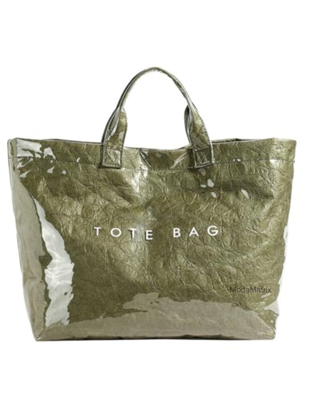 PVC Kraft Paper Tote Bag Large Hobo Shoulder Y2K Fall Winter Shopper